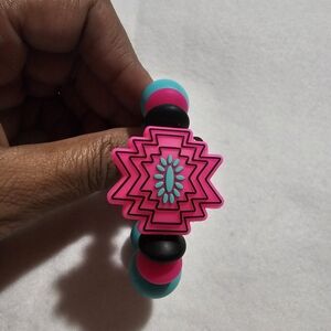 Pink and Blue Cup Charm / Suitcase Bracelet.